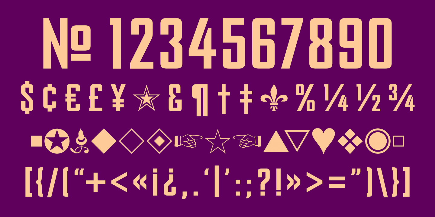 Numerals, punctuation, etc.